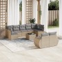 Garden sofa set with beige cushions 10 pieces synthetic rattan by , Modular outdoor sofas - Ref: Foro24-3221828, Price: 687,0...