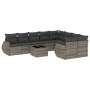 Set de sofás de jardín 10 pzas con cojines ratán sintético gris de , Sofás modulares de exterior - Ref: Foro24-3221849, Preci...