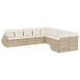 Juego de sofás jardín con cojines beige 10 pzas ratán sintético de , Sofás modulares de exterior - Ref: Foro24-3221907, Preci...