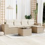 Gartensofa-Set mit Kissen, 6-teilig, beiges synthetisches Rattan von , Modulare Sofas für den Außenbereich - Ref: Foro24-3222...