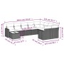 Garden sofa set 10 pieces with black synthetic rattan cushions by , Modular outdoor sofas - Ref: Foro24-3251792, Price: 703,6...