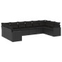 Gartensofa-Set 10-teilig mit schwarzen synthetischen Rattankissen von , Modulare Sofas für den Außenbereich - Ref: Foro24-325...