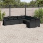 Gartensofa-Set 10-teilig mit schwarzen synthetischen Rattankissen von , Modulare Sofas für den Außenbereich - Ref: Foro24-325...