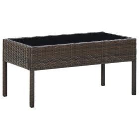 Mesa de jardín ratán sintético marrón 75x40x37 cm de vidaXL, Mesas de jardín - Ref: Foro24-45903, Precio: 64,99 €, Descuento: %