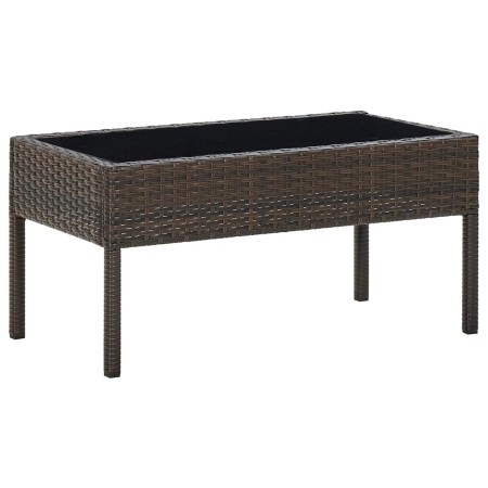 Brauner Gartentisch aus synthetischem Rattan, 75 x 40 x 37 cm von vidaXL, Gartentische - Ref: Foro24-45903, Preis: 65,55 €, R...