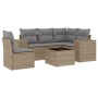 Gartensofa-Set mit Kissen, 6-teilig, beiges synthetisches Rattan von , Gartensets - Ref: Foro24-3222578, Preis: 440,88 €, Rab...