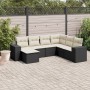 7-teiliges Garten-Essset und schwarze Kissen aus synthetischem Rattan von , Gartensets - Ref: Foro24-3222895, Preis: 481,60 €...