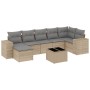 Gartensofa-Set mit beigen Kissen 8 Stück PE-Rattan von , Gartensets - Ref: Foro24-3222888, Preis: 564,30 €, Rabatt: %