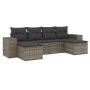 6-piece garden furniture set and gray synthetic rattan cushions by , Garden sets - Ref: Foro24-3222919, Price: 368,34 €, Disc...