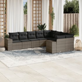 9-teiliges Gartenmöbel-Set und graue synthetische Rattankissen von , Gartensets - Ref: Foro24-3223039, Preis: 603,99 €, Rabat...