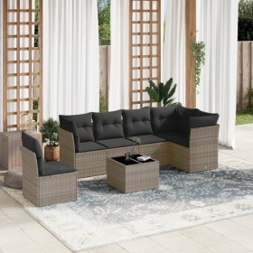 7-teiliges Gartensofa-Set mit grauen PE-Rattan-Kissen von , Gartensets - Ref: Foro24-3249549, Preis: 433,76 €, Rabatt: %