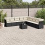 Set de sofás de jardín 10 pzas cojines ratán sintético negro de , Conjuntos de jardín - Ref: Foro24-3249625, Precio: 583,99 €...