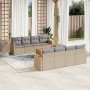 9-teiliges Gartensofa-Set mit beigen synthetischen Rattankissen von , Gartensets - Ref: Foro24-3258223, Preis: 637,90 €, Raba...