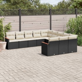 11-teiliges Gartensofa-Set und schwarze synthetische Rattankissen von , Gartensets - Ref: Foro24-3258829, Preis: 646,29 €, Ra...