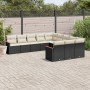 11-piece garden sofa set and black synthetic rattan cushions by , Garden sets - Ref: Foro24-3258829, Price: 646,29 €, Discoun...