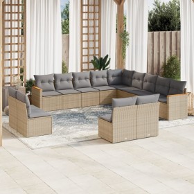 Garden sofa set with cushions 13 pieces beige synthetic rattan by , Garden sets - Ref: Foro24-3258888, Price: 862,83 €, Disco...