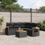 6-teiliges Gartensofa-Set und schwarze synthetische Rattankissen von , Gartensets - Ref: Foro24-3259206, Preis: 423,99 €, Rab...