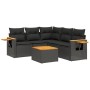 6-teiliges Gartensofa-Set und schwarze synthetische Rattankissen von , Gartensets - Ref: Foro24-3259206, Preis: 423,99 €, Rab...