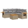 Gartensofa-Set mit Kissen, 6-teilig, beiges synthetisches Rattan von , Gartensets - Ref: Foro24-3259210, Preis: 460,13 €, Rab...