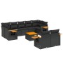 Set de sofás de jardín 10 pzas cojines ratán sintético negro de , Conjuntos de jardín - Ref: Foro24-3259535, Precio: 673,75 €...