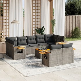 10-piece garden sofa set with gray synthetic rattan cushions by , Garden sets - Ref: Foro24-3259540, Price: 629,99 €, Discoun...