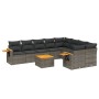 10-piece garden sofa set with gray synthetic rattan cushions by , Garden sets - Ref: Foro24-3259554, Price: 657,28 €, Discoun...