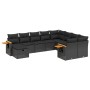 Gartensofa-Set 10-teilig mit schwarzen synthetischen Rattankissen von , Gartensets - Ref: Foro24-3259556, Preis: 674,99 €, Ra...