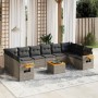 11-piece garden sofa set and gray synthetic rattan cushions by , Garden sets - Ref: Foro24-3259575, Price: 697,49 €, Discount: %