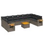 11-piece garden sofa set and gray synthetic rattan cushions by , Garden sets - Ref: Foro24-3259575, Price: 685,99 €, Discount: %