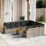 11-piece garden sofa set and gray synthetic rattan cushions by , Garden sets - Ref: Foro24-3259589, Price: 697,49 €, Discount: %