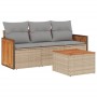 Garden sofa set with cushions 4 pieces beige synthetic rattan by , Garden sets - Ref: Foro24-3259847, Price: 304,90 €, Discou...