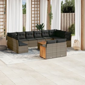 Gartensofa-Set mit Kissen, 13-teilig, graues synthetisches Rattan von , Gartensets - Ref: Foro24-3260534, Preis: 856,17 €, Ra...