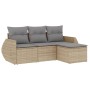 Gartensofa-Set mit Kissen, 4-teilig, beiges synthetisches Rattan von , Gartensets - Ref: Foro24-3253606, Preis: 308,79 €, Rab...