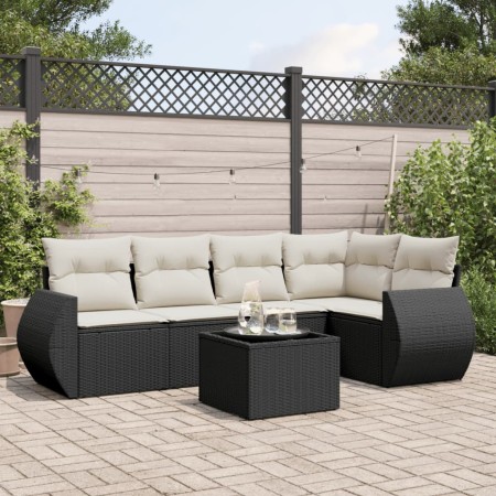 6-piece garden sofa set and black synthetic rattan cushions by , Garden sets - Ref: Foro24-3253673, Price: 409,22 €, Discount: %