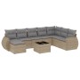 9-teiliges Gartensofa-Set mit beigen synthetischen Rattankissen von , Gartensets - Ref: Foro24-3254106, Preis: 611,43 €, Raba...