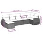 7-piece garden sofa set with gray PE rattan cushions by , Garden sets - Ref: Foro24-3254017, Price: 470,04 €, Discount: %