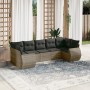 7-piece garden sofa set with gray PE rattan cushions by , Garden sets - Ref: Foro24-3254127, Price: 489,15 €, Discount: %