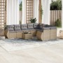 Gartensofa-Set mit beigen Kissen, 10-teilig, synthetisches Rattan von , Gartensets - Ref: Foro24-3254186, Preis: 726,85 €, Ra...