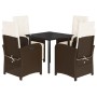 5-piece garden dining set and brown synthetic rattan cushions by , Garden sets - Ref: Foro24-3212550, Price: 617,95 €, Discou...