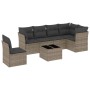 7-piece garden sofa set with gray PE rattan cushions by , Garden sets - Ref: Foro24-3217710, Price: 455,24 €, Discount: %