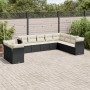 Set de sofás de jardín 10 pzas cojines ratán sintético negro de , Conjuntos de jardín - Ref: Foro24-3217856, Precio: 644,99 €...