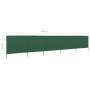 Paravientos de playa de 5 paneles tela verde 600x120 cm de vidaXL, Sombrillas - Ref: Foro24-47161, Precio: 66,99 €, Descuento: %