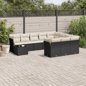 11-teiliges Gartensofa-Set und schwarze synthetische Rattankissen von , Gartensets - Ref: Foro24-3218256, Preis: 722,21 €, Ra...