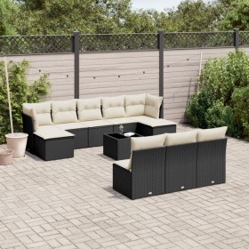 11-teiliges Gartensofa-Set und schwarze synthetische Rattankissen von , Gartensets - Ref: Foro24-3218296, Preis: 661,14 €, Ra...