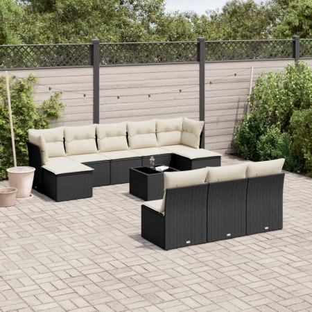 11-piece garden sofa set and black synthetic rattan cushions by , Garden sets - Ref: Foro24-3218296, Price: 661,14 €, Discoun...