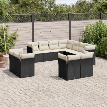 11-teiliges Gartensofa-Set und schwarze synthetische Rattankissen von , Gartensets - Ref: Foro24-3218506, Preis: 731,88 €, Ra...