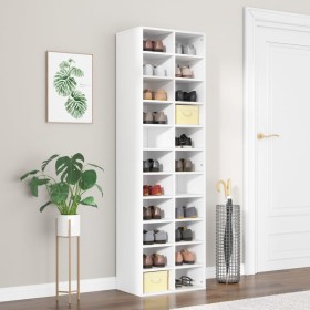 White plywood shoe cabinet 54x34x183 cm by vidaXL, Shoe racks and shoe organizers - Ref: Foro24-800369, Price: 165,94 €, Disc...