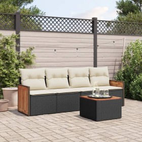 5-piece garden furniture set and black synthetic rattan cushions by , Garden sets - Ref: Foro24-3227456, Price: 306,67 €, Dis...