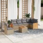 7-teiliges Gartensofa-Set und beige synthetische Rattankissen von , Gartensets - Ref: Foro24-3227704, Preis: 497,29 €, Rabatt: %