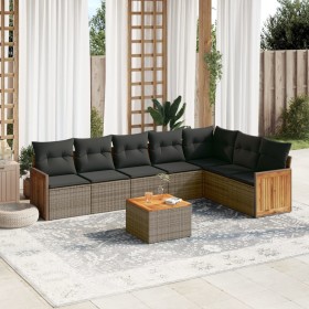 8-piece garden sofa set and gray synthetic rattan cushions by , Garden sets - Ref: Foro24-3227719, Price: 521,86 €, Discount: %